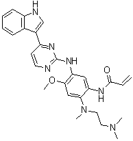 structure of CAS# 1421373-98-9, N-[2-[[2-(Dimethylamino)ethyl]methylamino]-5-[[4-(1H-indol-3-yl)-2-pyrimidinyl]amino]-4-methoxyphenyl]-2-propenamide