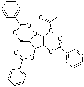 structure of CAS# 14215-97-5, 1-O-Acetyl-2,3,5-tri-O-benzoyl-D-ribofuranose