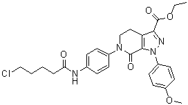 6-[4-[(5-Chloro-1-oxopentyl)amino]phenyl]-4,5,6,7-tetrahydro-1-(4-methoxyphenyl)-7-oxo-1H-pyrazolo[3,4-c]pyridine-3-carboxylic acid ethyl ester molecular structure (CAS 1421823-20-2)
