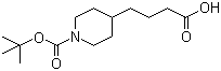 structure of CAS# 142247-38-9, N-Boc-(4-piperidin-4-yl)butyric acid