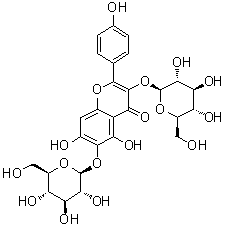 CAS 登录号：142674-16-6, 6-羟基山柰酚 3,6-二葡糖苷