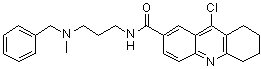 structure of CAS# 1426944-49-1, 9-Chloro-5,6,7,8-tetrahydro-N-[3-[methyl(phenylmethyl)amino]propyl]-2-acridinecarboxamide