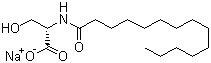 CAS 登录号：142739-82-0, N-肉豆蔻酰-L-丝氨酸钠盐, N-十四碳酰-L-丝氨酸单钠盐