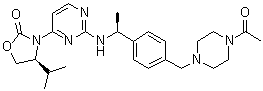 CAS 登录号：1429180-08-4, (4S)-3-[2-[[(1S)-1-[4-[(4-乙酰基-1-哌嗪基)甲基]苯基]乙基]氨基]-4-嘧啶基]-4-异丙基-2-恶唑烷酮