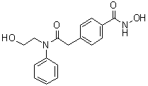 structure of CAS# 1429651-50-2, 4-[(Hydroxyamino)carbonyl]-N-(2-hydroxyethyl)-N-phenylbenzeneacetamide