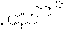 CAS 登录号：1433849-77-4, 5-溴-1-甲基-3-[[5-[(2S)-2-甲基-4-(3-氧杂环丁基)-1-哌嗪基]-2-吡啶基]氨基]-2(1H)-吡啶酮