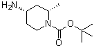 structure of CAS# 1434073-24-1, (2R,4R)-rel-4-Amino-2-methyl-1-piperidinecarboxylic acid 1,1-dimethylethyl ester