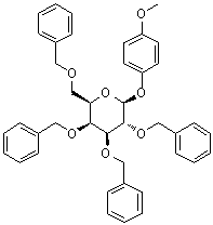 structure of CAS# 143536-99-6, 4-甲氧基苯基 2,3,4,6-四-O-苄基-beta-D-吡喃半乳糖苷