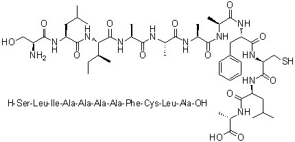 CAS # 1435466-63-9, L-Seryl-L-leucyl-L-isoleucyl-L-alanyl-L-alanyl-L-alanyl-L-alanyl-L-phenylalanyl-L-cysteinyl-L-leucyl-L-alanine