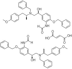 CAS 登录号：143687-24-5, 1-(4-苄氧基-3-甲酰氨基苯基)-2-[N-苄基-2'-(4-甲氧基苯基)-1'-甲基乙基氨基]乙醇半富马酸盐