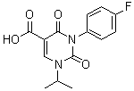structure of CAS# 1437323-26-6, 3-(4-氟苯基)-1,2,3,4-四氢-1-(1-甲基乙基)-2,4-二氧代-5-嘧啶羧酸