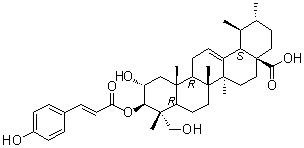 CAS # 143773-52-8, [2alpha,3beta(E),4alpha]-2,23-Dihydroxy-3-[[3-(4-hydroxyphenyl)-1-oxo-2-propenyl]oxy]-urs-12-en-28-oic acid