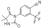 structure of CAS# 143782-20-1, 4-(4,4-Dimethyl-2,5-dioxoimidazolidin-1-yl)-2-trifluoromethylbenzonitrile