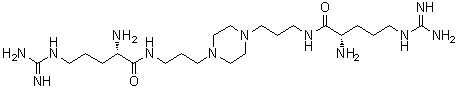 CAS # 1438492-26-2, (2S,2'S)-N,N'-(1,4-Piperazinediyldi-3,1-propanediyl)bis[2-amino-5-[(aminoiminomethyl)amino]pentanamide]