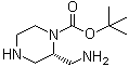 (2R)-2-(氨基甲基)-1-哌嗪羧酸叔丁酯分子结构 (CAS 1441177-16-7)
