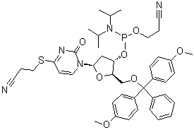 CAS # 144303-74-2, 5'-O-[Bis(4-methoxyphenyl)phenylmethyl]-4-S-(2-cyanoethyl)-2'-deoxy-4-thiouridine 3'-[2-cyanoethyl bis(1-methylethyl)phosphoramidite]