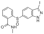 CAS # 1443118-71-5, Axitinib Impurity 35, 2-((3-iodo-1H-indazol-6-yl)sulfinyl)-N-methylbenzamide