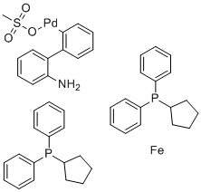 structure of CAS# 1445086-28-1, Methanesulfonato[1,1'-bis(diphenylphosphino)ferrocene)](2'-amino-1,1'-biphenyl-2-yl)palladium(II)