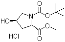 CAS # 144527-44-6, (2S,4R)-4-Hydroxy-1,2-pyrrolidinedicarboxylic acid 1-tert-butyl 2-methyl ester hydrochloride
