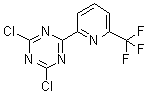 structure of CAS# 1446507-40-9, 2,4-Dichloro-6-[6-(trifluoromethyl)-2-pyridinyl]-1,3,5-triazine