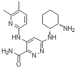 structure of CAS# 1446790-62-0, 6-[[(1R,2S)-2-Aminocyclohexyl]amino]-4-[(5,6-dimethyl-2-pyridinyl)amino]-3-pyridazinecarboxamide