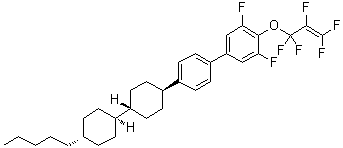 CAS # 1447759-15-0, 3,5-Difluoro-4-[(1,1,2,3,3-pentafluoro-2-propen-1-yl)oxy]-4'-[(trans,trans)-4'-pentyl[1,1'-bicyclohexyl]-4-yl]-1,1'-biphenyl