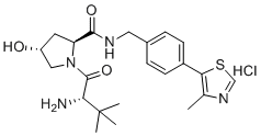 structure of CAS# 1448189-80-7, (4R)-3-Methyl-L-valyl-4-hydroxy-N-[[4-(4-methyl-5-thiazolyl)phenyl]methyl]-L-prolinamide hydrochloride (1:1)