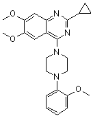 structure of CAS# 1448895-09-7, 2-Cyclopropyl-6,7-dimethoxy-4-(4-(2-methoxyphenyl)piperazin-1-yl)quinazoline