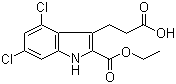 structure of CAS# 144989-41-3, 4,6-二氯-2-(乙氧基羰基)-1H-吲哚-3-丙酸
