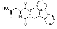 structure of CAS# 145038-52-4, N-[(9H-Fluoren-9-ylmethoxy)carbonyl]-L-aspartic acid 1-methyl ester