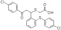 CAS 登录号：1450888-35-3, 2-[[3-(4-氯苯基)-1-[2-[(4-氯苯基)硫基]苯基]-3-氧代丙基]硫基]乙酸
