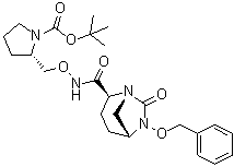 CAS 登录号：1452466-54-4, (2S)-2-[[[[[(1R,2S,5R)-7-氧代-6-(苯基甲氧基)-1,6-二氮杂双环[3.2.1]辛-2-基]羰基]氨基]氧基]甲基]-1-吡咯烷羧酸叔丁酯