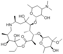 CAS # 145388-07-4, N-Despropyl Gamithromycin, Gamithromycin impurity iii, (2R,4S,5S,8S,11S,12S,13S,14R)-11-[(2S)-4-(dimethylamino)-3-hydroxy-6-methyloxan-2-yl]oxy-2-ethyl-3,4,10-trihydroxy-13-[(2R,5S)-5-hydroxy-4-methoxy-4,6-dimethyloxan-2-yl]oxy-3,5,8,10,12,14-hexamethyl-1-oxa-7-azacyclopentadecan-15-one