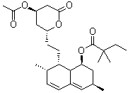 structure of CAS# 145576-25-6, Simvastatin acetate ester