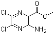 structure of CAS# 1458-18-0, 3-氨基-5,6-二氯吡嗪-2-羧酸甲酯