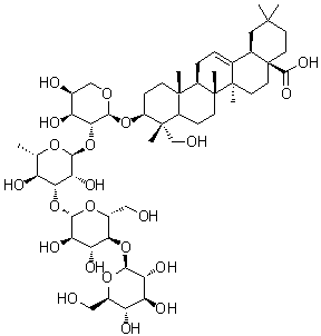 CAS # 146100-02-9, Macranthoside B, (3beta,4alpha)-3-[(O-beta-D-Glucopyranosyl-(1→4)-O-beta-D-glucopyranosyl-(1→3)-O-6-deoxy-alpha-L-mannopyranosyl-(1→2)-alpha-L-arabinopyranosyl)oxy]-23-hydroxyolean-12-en-28-oic acid