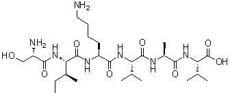 structure of CAS# 146439-94-3, L-丝氨酰-L-异亮氨酰-L-赖氨酰-L-缬氨酰-L-丙氨酰-L-缬氨酸
