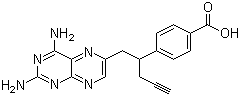 4-[1-[(2,4-Diamino-6-pteridinyl)methyl]-3-butynyl]benzoic acid molecular structure (CAS 146464-93-9)
