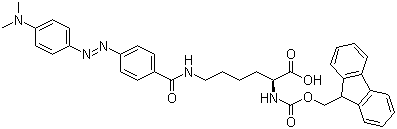 structure of CAS# 146998-27-8, N6-[4-[[4-(二甲基氨基)苯基]偶氮]苯甲酰基]-N2-[(9H-芴-9-基甲氧基)羰基]-L-赖氨酸