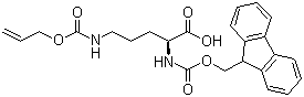 structure of CAS# 147290-11-7, N2-Fmoc-N5-allyloxycarbonyl-L-ornithine
