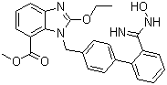 CAS # 147403-65-4, 2-Ethoxy-1-[[2'-[(hydroxyamino)iminomethyl][1,1'-biphenyl]-4-yl]methyl]-1H-benzimidazole-7-carboxylic acid methyl ester