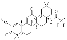 structure of CAS# 1474034-05-3, N-(2-Cyano-3,12-dioxo-28-noroleana-1,9(11)-dien-17-yl)-2,2-difluoropropanamide