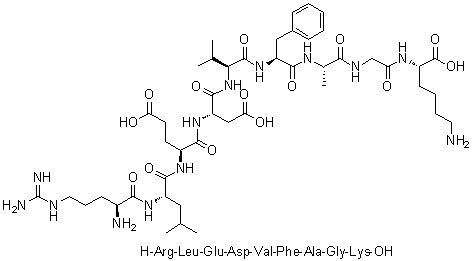 CAS 登录号：147958-15-4, L-精氨酰-L-亮氨酰-L-alpha-谷氨酰-L-alpha-天冬氨酰-L-缬氨酰-L-苯丙氨酰-L-丙氨酰甘氨酰-L-赖氨酸