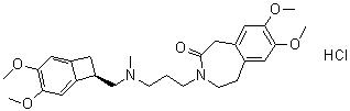CAS 登录号：148849-68-7, (R)-3-[3-[[(3,4-二甲氧基双环[4.2.0]辛-1,3,5-三烯-7-基)甲基]甲基氨基]丙基]-1,3,4,5-四氢-7,8-二甲氧基-2H-3-苯并氮杂卓-2-酮单盐酸盐