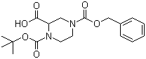 structure of CAS# 149057-19-2, 4-(Benzyloxycarbonyl)-1-(tert-butoxycarbonyl)piperazine-2-carboxylic acid