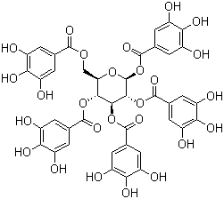 1,2,3,4,6-O-五没食子酰葡萄糖分子结构 (CAS 14937-32-7)