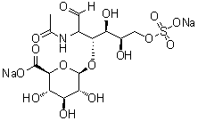 CAS 登录号：149458-08-2, 2-(乙酰氨基)-2-脱氧-3-O-beta-D-吡喃葡糖酸基-D-半乳糖 6-(硫酸氢酯)二钠盐