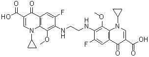 CAS # 1497338-53-0, 7,7'-(1,2-Ethanediyldiimino)bis[1-cyclopropyl-6-fluoro-1,4-dihydro-8-methoxy-4-oxo-3-quinolinecarboxylic acid]