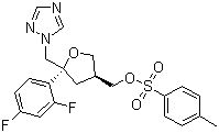 structure of CAS# 149809-43-8, (5R-cis)-Toluene-4-sulfonic acid 5-(2,4-difluorophenyl)-5-(1H-1,2,4-triazol-1-yl)methyltetrahydrofuran-3-ylmethyl ester