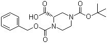 structure of CAS# 150407-69-5, (S)-4-叔丁氧羰基-1-苄氧羰基-2-哌嗪羧酸